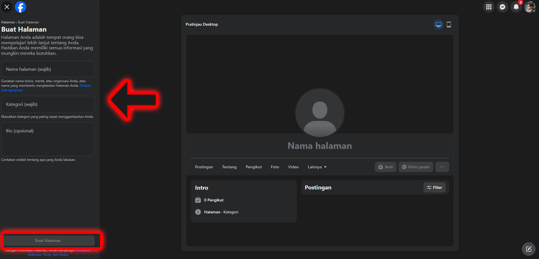 lengkapi data facebook