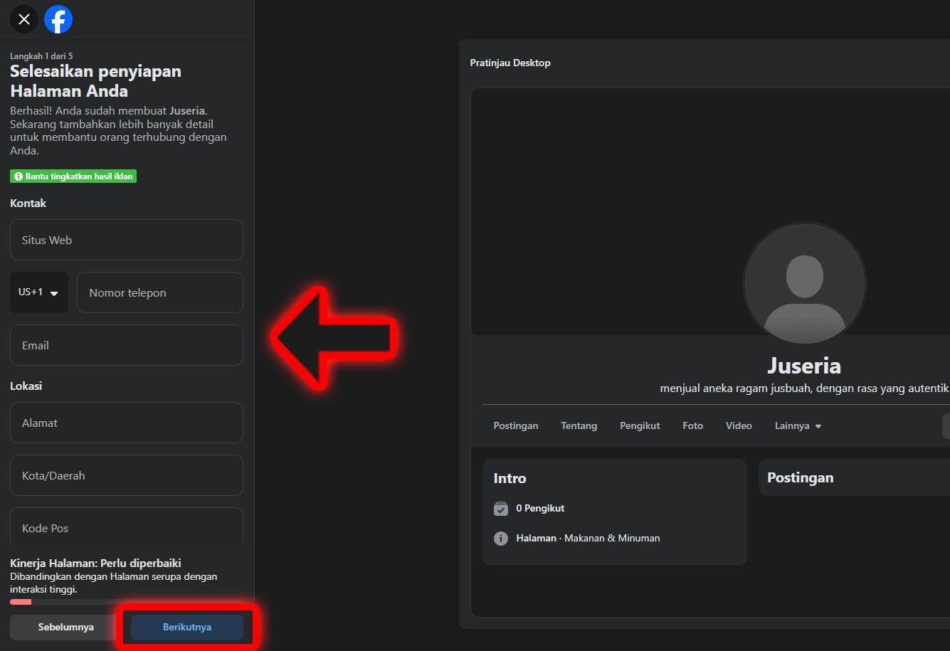 lengkapi data 2 facebook